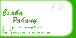 csaba pahany business card