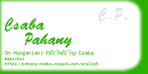 csaba pahany business card